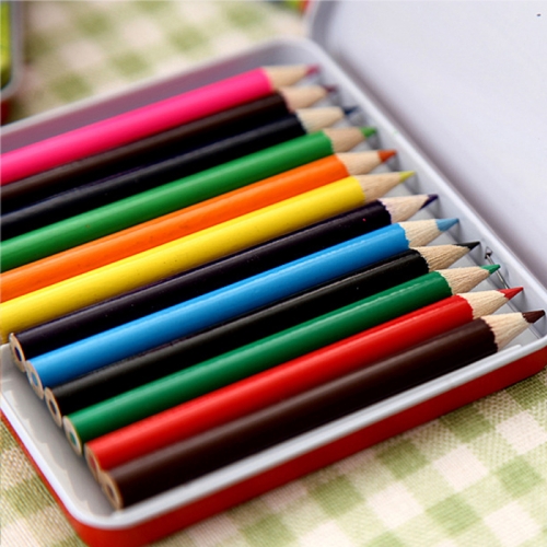12색 색연필 우드색연필 틴케이스 미술놀이 부드러운색연필문구세트
