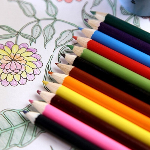 12색미니색연필 부드러운 우드색연필12색틴케이스 미술놀이12개세트