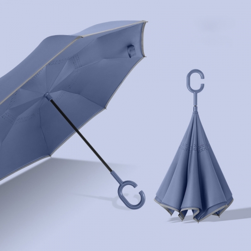 거꾸로자동우산 파스텔톤 빛반사 C형손잡이 차량용 거꾸로장우산