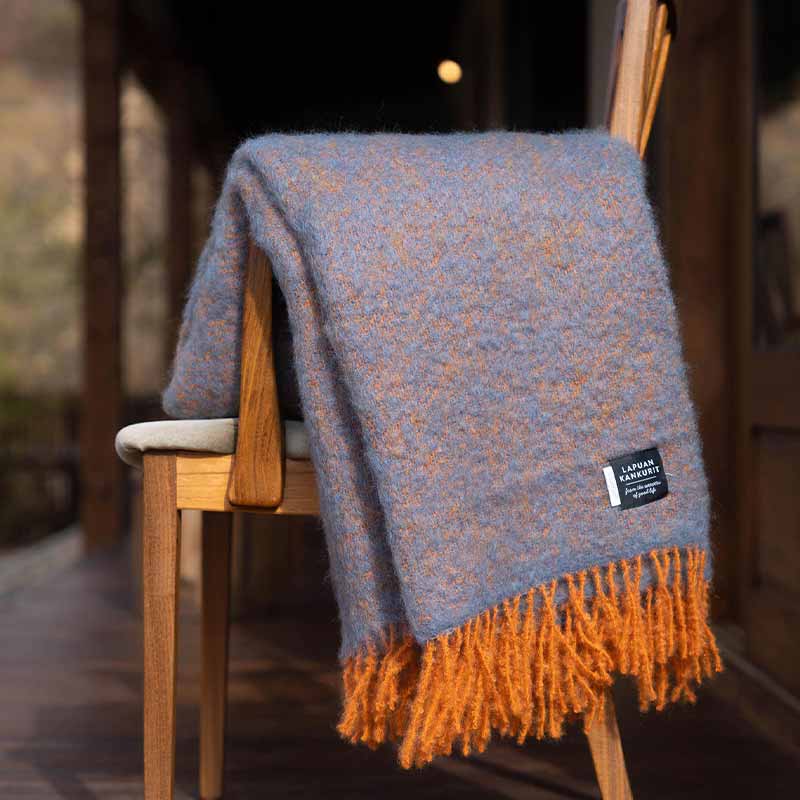 REVONTULI Mohair Blanket - Rust Denim Blue