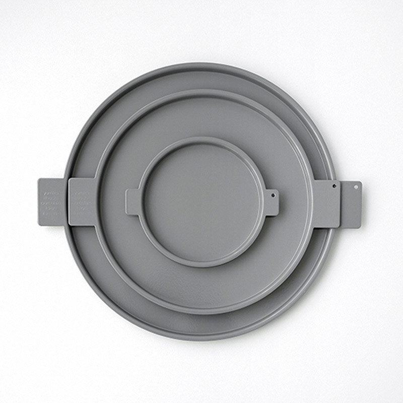 Colored Aluminum Round Tray - Valley Gray
