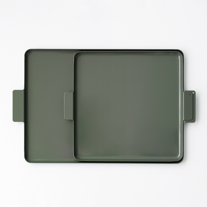 Colored Aluminum Square Tray - Old Green