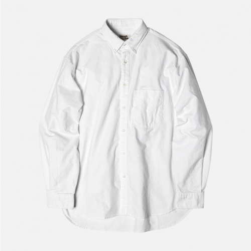 러프사이드 rough side Shirring Shirt Oxford White