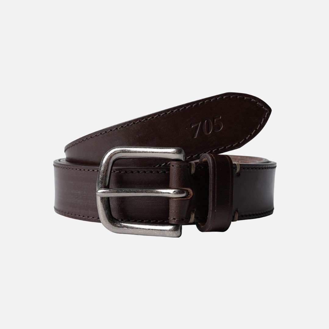 Rough Side Bridle Leather Belt Dark Brown