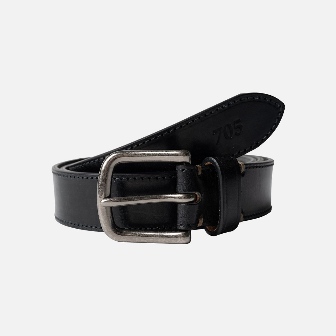 Rough Side Bridle Leather Belt Black