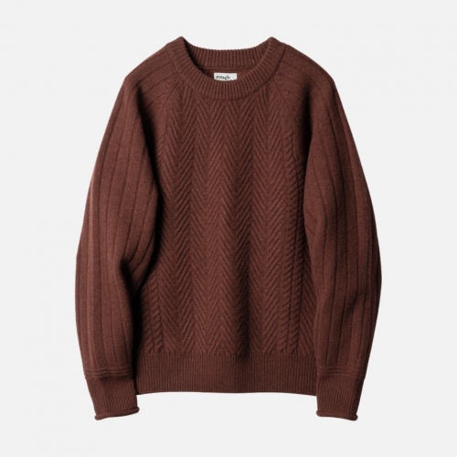러프사이드 rough side Aran Sweater Maple