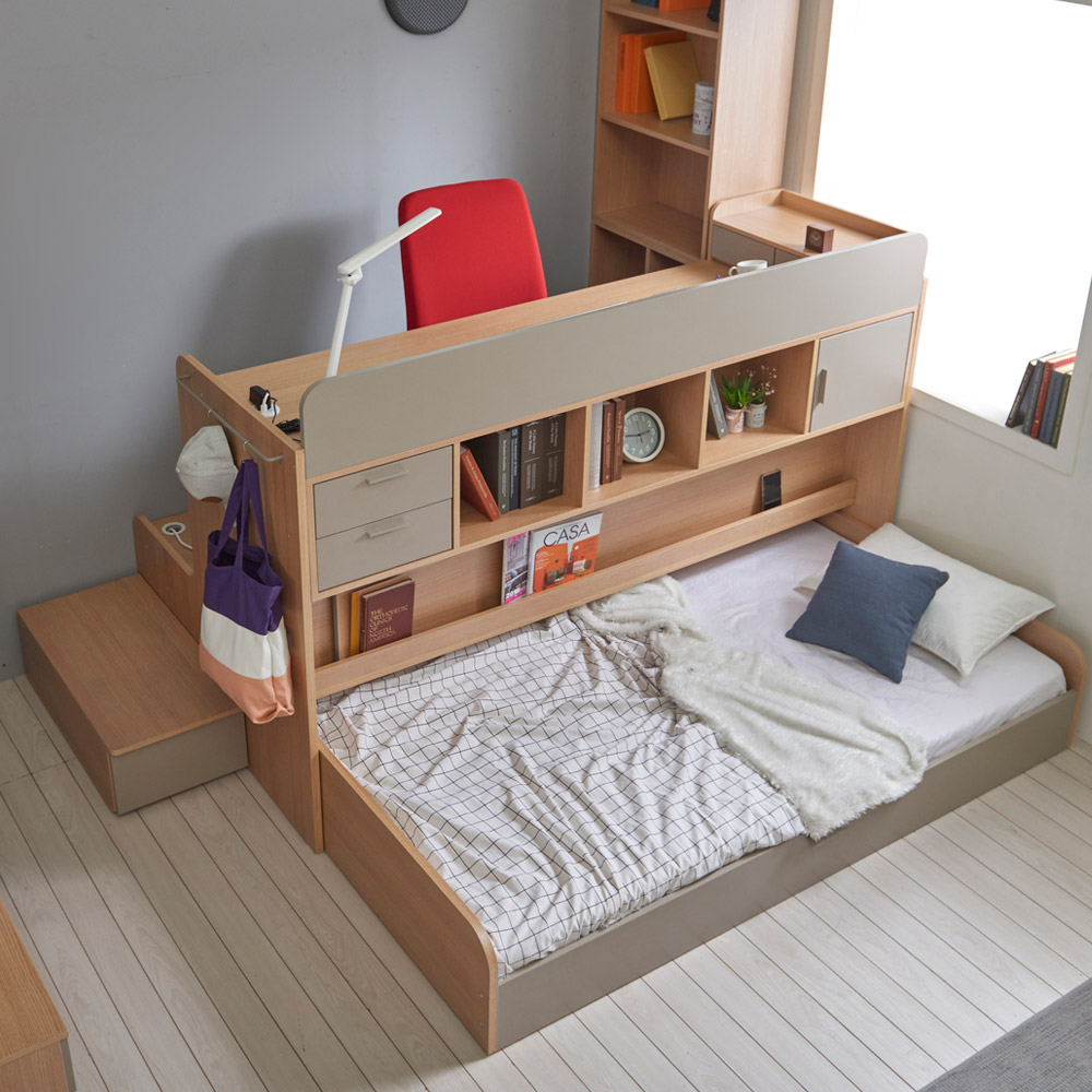 라피네하우징 마이홈 성인 어린이 벙커 슬라이드 침대 책상 풀세트